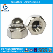 In Stock Chinese Supplier Stainless Steel Prevailing torque type hexagon domed cap nuts with non-metallic insert